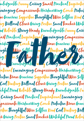 Father Words Father's Day Greeting Card - 1 card with envelope