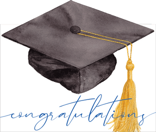 Graduation Cap Graduation Die Cut Greeting Card - 1 card with envelope