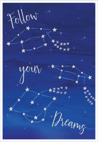 Follow Your Dreams Foil Graduation Foil Greeting Card - 1 card with envelope