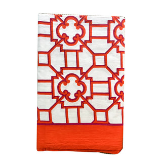 Garden Trellis Tablecover-Fuch/Oran Fabc Cotton Tblcvr-120X60