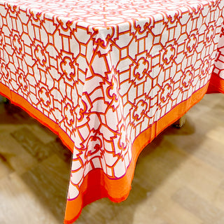 Garden Trellis Tablecover-Fuch/Oran Fabc Cotton Tblcvr-120X60