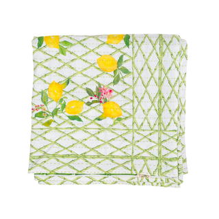 Limoncello Cotton Reversible Kantha Quilt Table Cover
