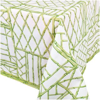 Bamboo Screen Green Cotton Rectangle Tablecover
