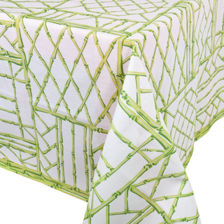 Bamboo Screen Green Cotton Rectangle Tablecover
