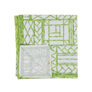 Bamboo Screen Green Cotton Rectangle Tablecover