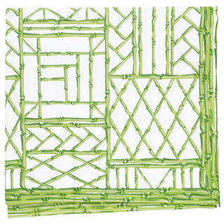 Bamboo Screen Green Cotton Rectangle Tablecover