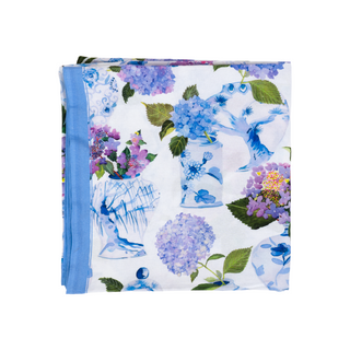 Hydrangeas and Porcelain Cotton Rectangle Tablecover