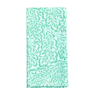 Block Print Leaves Turquoise/Green Fabc Cotton Napkin-Set Of 4