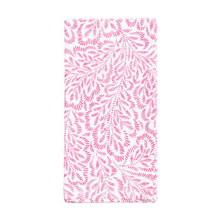 Block Print Leaves Fuchsia/White Fabc Cotton Napkin-Set Of 4