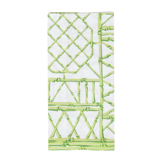 Bamboo Screen Green Fabric Cotton Napkins - Set of 4