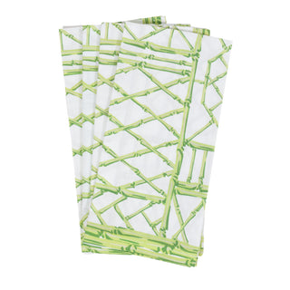 Bamboo Screen Green Fabric Cotton Napkins - Set of 4