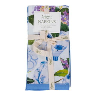 Hydrangeas And Porcelain Fabric Cotton Napkins - Set of 4