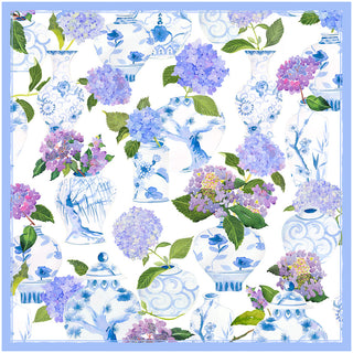 Hydrangeas And Porcelain Fabric Cotton Napkins - Set of 4