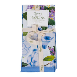 Hydrangeas And Porcelain Fabric Cotton Napkins - Set of 4
