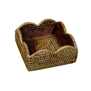 Rattan Scallop Cocktail Nap Hld-Nat Ttop Rattan Scallop Cocktail Holder