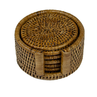 Natural Round Rattan Coaster - Set of 6