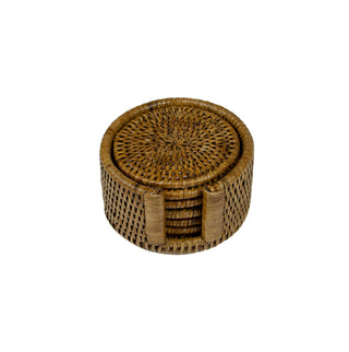 Natural Round Rattan Coaster - Set of 6