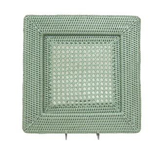 Rattan Square Charger Plate in Green - 1 Charger Plate