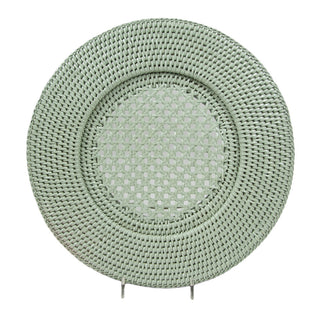 Rattan Round Charger Plate in Green - 1 Charger Plate