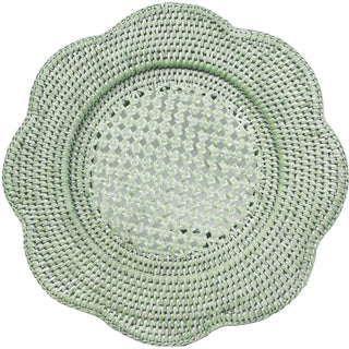 Rattan Scallop Rnd Charger Plt-Grn Ttop Rattan Scallop Chg Plate-Round