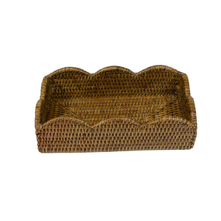 Rattan Scallop Guest Twl Hldr-Natur Ttop Rattan Scallop Guest Twl Hldr