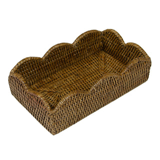 Rattan Scallop Guest Twl Hldr-Natur Ttop Rattan Scallop Guest Twl Hldr