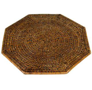 Rattan Octagonal Placemat-Natural Ttop Rattan Octagonal Placemat
