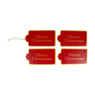 Red Merry Christmas Hanging Gift Tag W/Header