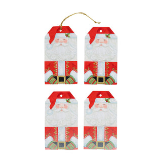 Santa Claus Hanging Gift Tag W/Hdr 4 Pk