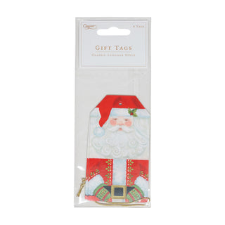 Santa Claus Hanging Gift Tag W/Hdr 4 Pk