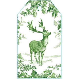 Christmas Toile Green Gift Tag - 4 per package