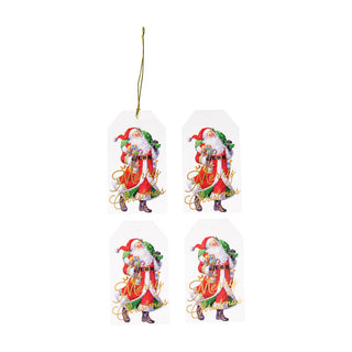Woodland Santa Foil Hanging Gift Tag W/Hdr 4 Pk-Gallery