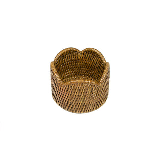 Rattan Scallop Wine Coaster in Natural - 8 Coasters