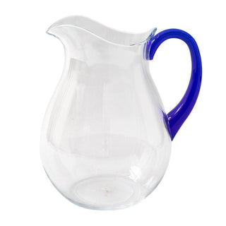 Clear Acrylic W/ Cobalt Blue Handle Ttop Acrylic Pitcher - 64 Oz