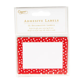 Small Dots-Red Name Labels 2 X 3-12 Per Package