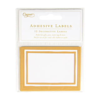 Stripe Border-Gold Name Labels 2 X 3-12 Per Package
