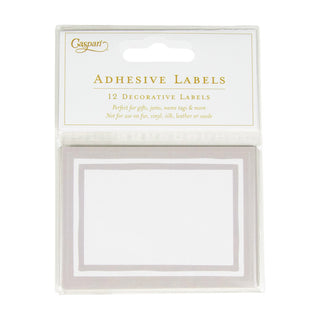 Stripe Border-Silver Name Labels 2 X 3-12 Per Package