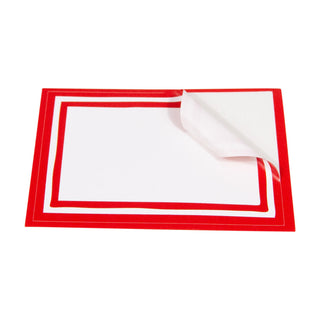 Stripe Border-Red Name Labels 2 X 3-12 Per Package