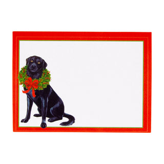 Black Lab With Wreath Name Labels 2 X 3-12 Per Package