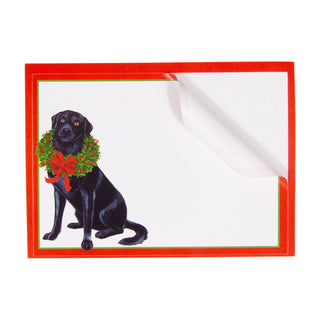 Black Lab With Wreath Name Labels 2 X 3-12 Per Package