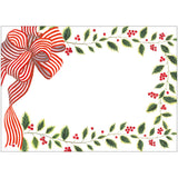 Striped Bow And Greenery Adhesive Labels - 12 Per Package