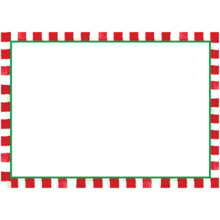 Red And White Stripe Border Adhesive Labels - 12 Per Package