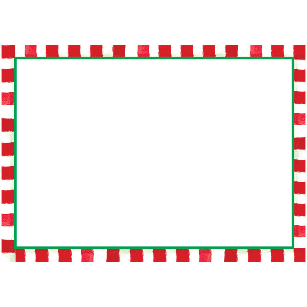 Red And White Stripe Border Adhesive Labels - 12 Per Package