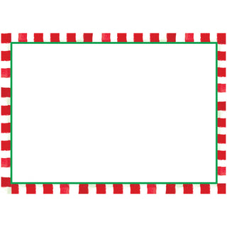 Red And White Stripe Border Name Labels 2 X 3-12 Per Package