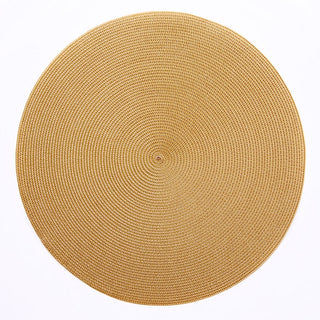 Braided Round Placemat in Mustard Tan- 1 Each