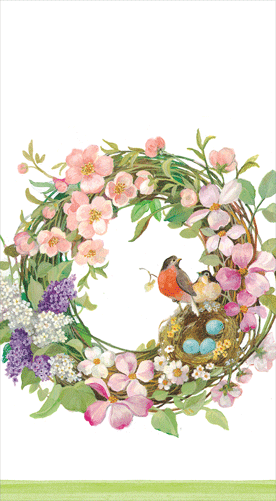 Spring Wreath Guest Towel