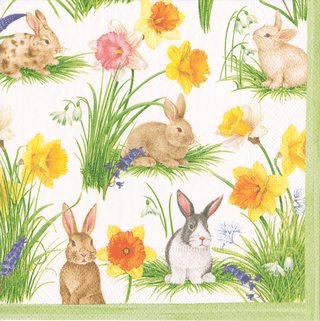 Bunnies And Daffodils Napkin Luncheon