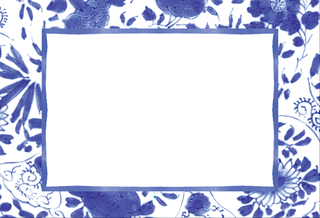 Delft Blue Place Card 8 In