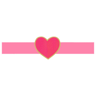 Pink Heart Foil  Die Cut Foil Stamped Paper Napkin Rings - 8 count