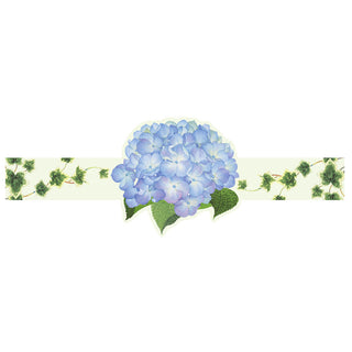Blue Hydrangea Die Cut Paper Napkin Rings - 8 count